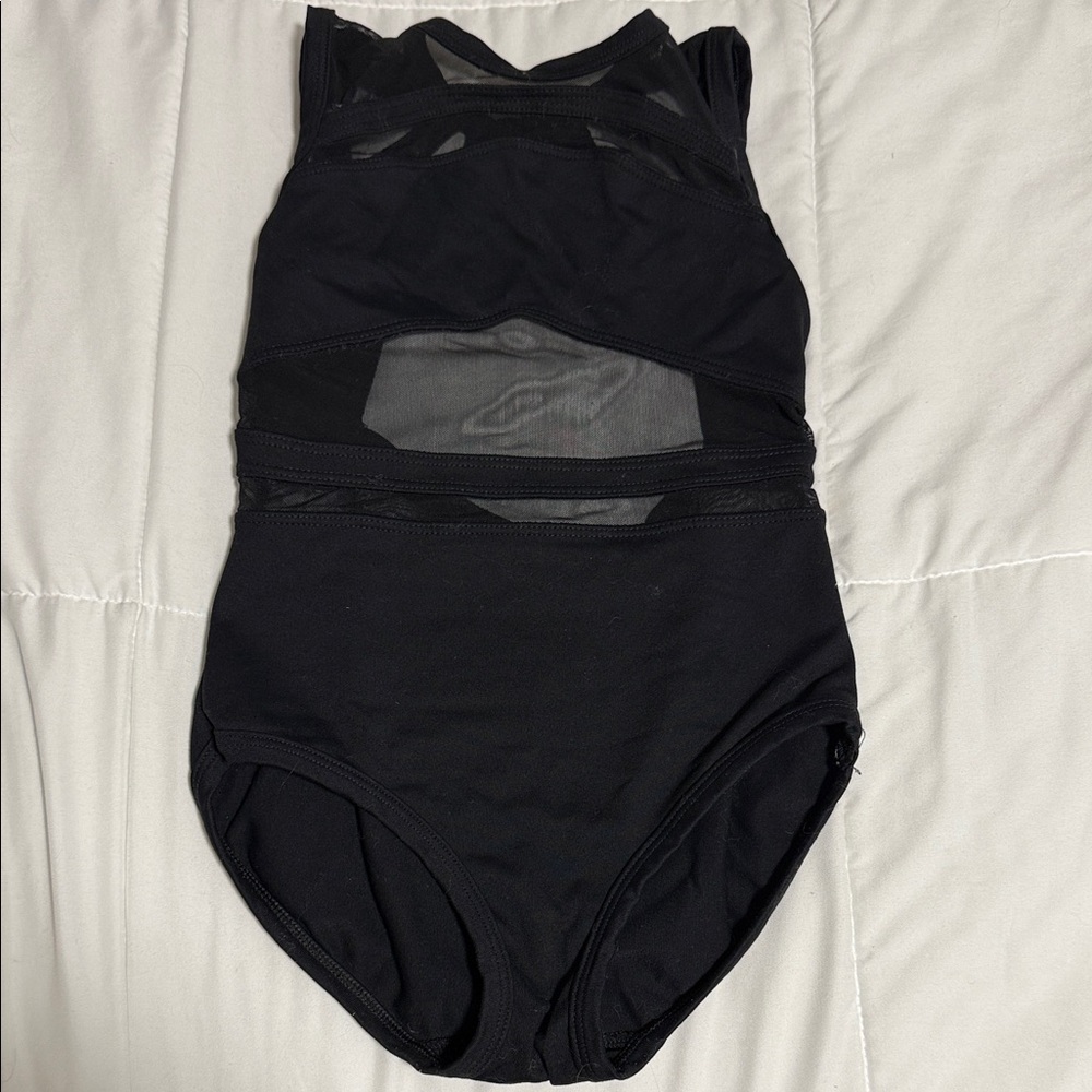 Five the Label Black Leotard with Mesh